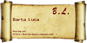 Barta Luca névjegykártya